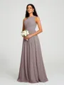 A-line/Princess One-Shoulder Floor-Length Sleeveless Chiffon Bridesmaid Dress
