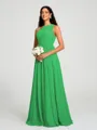 A-line/Princess One-Shoulder Floor-Length Sleeveless Chiffon Bridesmaid Dress