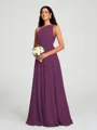 A-line/Princess One-Shoulder Floor-Length Sleeveless Chiffon Bridesmaid Dress