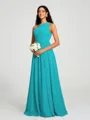 A-line/Princess One-Shoulder Floor-Length Sleeveless Chiffon Bridesmaid Dress