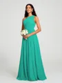 A-line/Princess One-Shoulder Floor-Length Sleeveless Chiffon Bridesmaid Dress