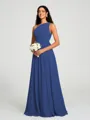 A-line/Princess One-Shoulder Floor-Length Sleeveless Chiffon Bridesmaid Dress