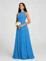 A-line/Princess One-Shoulder Floor-Length Sleeveless Chiffon Bridesmaid Dress
