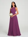 A-line/Princess One-Shoulder Floor-Length Sleeveless Chiffon Bridesmaid Dress