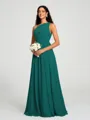 A-line/Princess One-Shoulder Floor-Length Sleeveless Chiffon Bridesmaid Dress