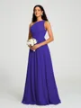 A-line/Princess One-Shoulder Floor-Length Sleeveless Chiffon Bridesmaid Dress