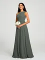 A-line/Princess One-Shoulder Floor-Length Sleeveless Chiffon Bridesmaid Dress