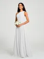 A-line/Princess One-Shoulder Floor-Length Sleeveless Chiffon Bridesmaid Dress