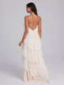 Sheath Halter Cascading Ruffles Floor-Length Chiffon Bridesmaid Dress