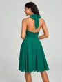 A-line/Princess Halter Short/Mini Sleeveless Chiffon Bridesmaid Dress