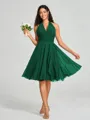 A-line/Princess Halter Short/Mini Sleeveless Chiffon Bridesmaid Dress