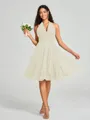 A-line/Princess Halter Short/Mini Sleeveless Chiffon Bridesmaid Dress