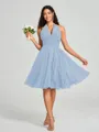 A-line/Princess Halter Short/Mini Sleeveless Chiffon Bridesmaid Dress
