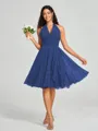 A-line/Princess Halter Short/Mini Sleeveless Chiffon Bridesmaid Dress