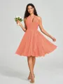 A-line/Princess Halter Short/Mini Sleeveless Chiffon Bridesmaid Dress