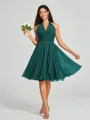 A-line/Princess Halter Short/Mini Sleeveless Chiffon Bridesmaid Dress