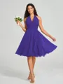 A-line/Princess Halter Short/Mini Sleeveless Chiffon Bridesmaid Dress