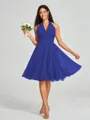 A-line/Princess Halter Short/Mini Sleeveless Chiffon Bridesmaid Dress