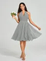 A-line/Princess Halter Short/Mini Sleeveless Chiffon Bridesmaid Dress