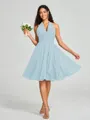 A-line/Princess Halter Short/Mini Sleeveless Chiffon Bridesmaid Dress