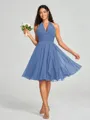 A-line/Princess Halter Short/Mini Sleeveless Chiffon Bridesmaid Dress