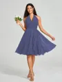 A-line/Princess Halter Short/Mini Sleeveless Chiffon Bridesmaid Dress
