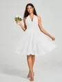 A-line/Princess Halter Short/Mini Sleeveless Chiffon Bridesmaid Dress