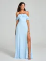 A-line/Princess Spaghetti Straps Floor-Length Sleeveless Chiffon Bridesmaid Dress