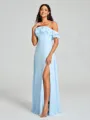 A-line/Princess Spaghetti Straps Floor-Length Sleeveless Chiffon Bridesmaid Dress