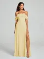 A-line/Princess Spaghetti Straps Floor-Length Sleeveless Chiffon Bridesmaid Dress