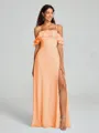 A-line/Princess Spaghetti Straps Floor-Length Sleeveless Chiffon Bridesmaid Dress