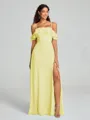 A-line/Princess Spaghetti Straps Floor-Length Sleeveless Chiffon Bridesmaid Dress