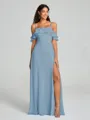 A-line/Princess Spaghetti Straps Floor-Length Sleeveless Chiffon Bridesmaid Dress