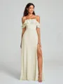 A-line/Princess Spaghetti Straps Floor-Length Sleeveless Chiffon Bridesmaid Dress