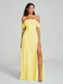 A-line/Princess Spaghetti Straps Floor-Length Sleeveless Chiffon Bridesmaid Dress