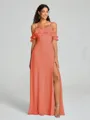A-line/Princess Spaghetti Straps Floor-Length Sleeveless Chiffon Bridesmaid Dress