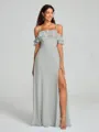 A-line/Princess Spaghetti Straps Floor-Length Sleeveless Chiffon Bridesmaid Dress