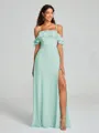 A-line/Princess Spaghetti Straps Floor-Length Sleeveless Chiffon Bridesmaid Dress