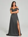 A-line/Princess Sweetheart Sweep Train Sleeveless Silk Like Satin Bridesmaid Dress