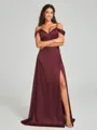A-line/Princess Sweetheart Sweep Train Sleeveless Silk Like Satin Bridesmaid Dress