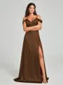 A-line/Princess Sweetheart Sweep Train Sleeveless Silk Like Satin Bridesmaid Dress