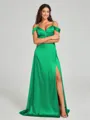 A-line/Princess Sweetheart Sweep Train Sleeveless Silk Like Satin Bridesmaid Dress