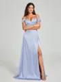 A-line/Princess Sweetheart Sweep Train Sleeveless Silk Like Satin Bridesmaid Dress