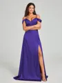 A-line/Princess Sweetheart Sweep Train Sleeveless Silk Like Satin Bridesmaid Dress