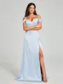 A-line/Princess Sweetheart Sweep Train Sleeveless Silk Like Satin Bridesmaid Dress