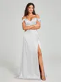 A-line/Princess Sweetheart Sweep Train Sleeveless Silk Like Satin Bridesmaid Dress