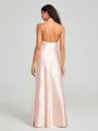 Sheath/Column Halter Floor-Length Sleeveless Silk Like Satin Bridesmaid Dress