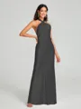 Sheath/Column Halter Floor-Length Sleeveless Silk Like Satin Bridesmaid Dress