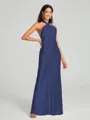 Sheath/Column Halter Floor-Length Sleeveless Silk Like Satin Bridesmaid Dress