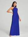 Sheath/Column Halter Floor-Length Sleeveless Silk Like Satin Bridesmaid Dress